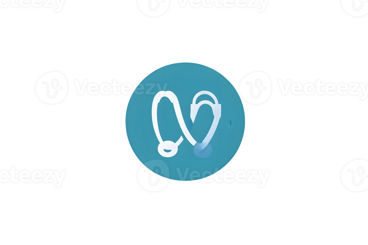 Medical Icon with Stethoscope Design on Teal Circle Background for Healthcare and Medicine Conc png