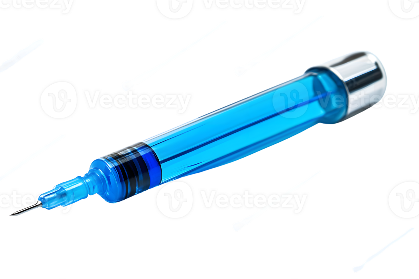 Medical Syringe with Blue Liquid Healthcare Injection Vaccine Concept png
