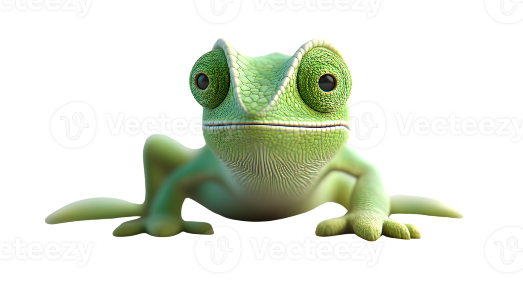 A charming animated reptile with expressive eyes and a friendly demeanor ideal for childrens png