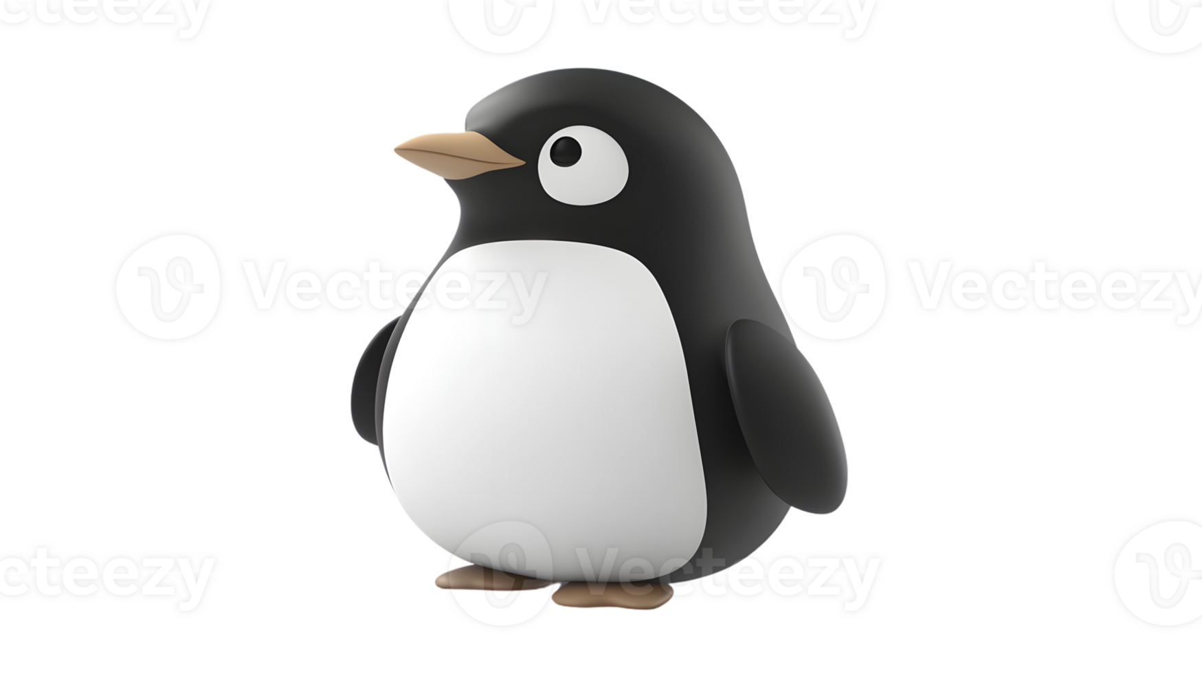 A charming cartoon penguin with a black and white body perfect for educational materials chil png