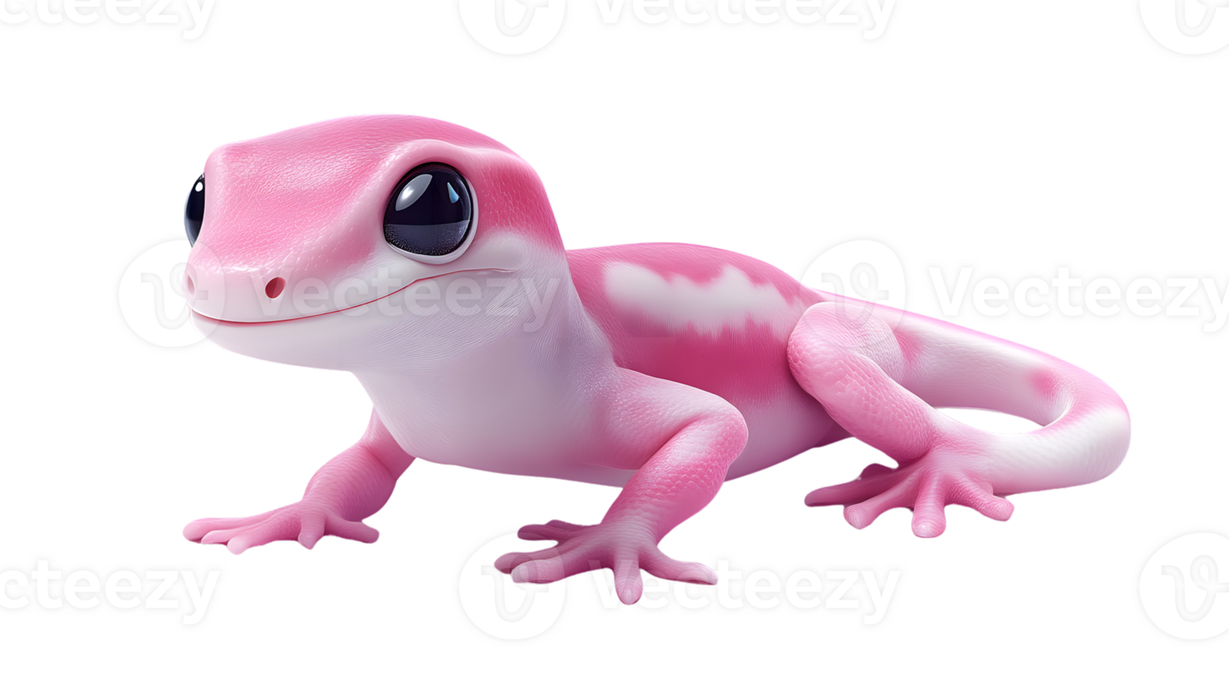 A charming pink gecko with large eyes perfect for nature fantasy and educational content png