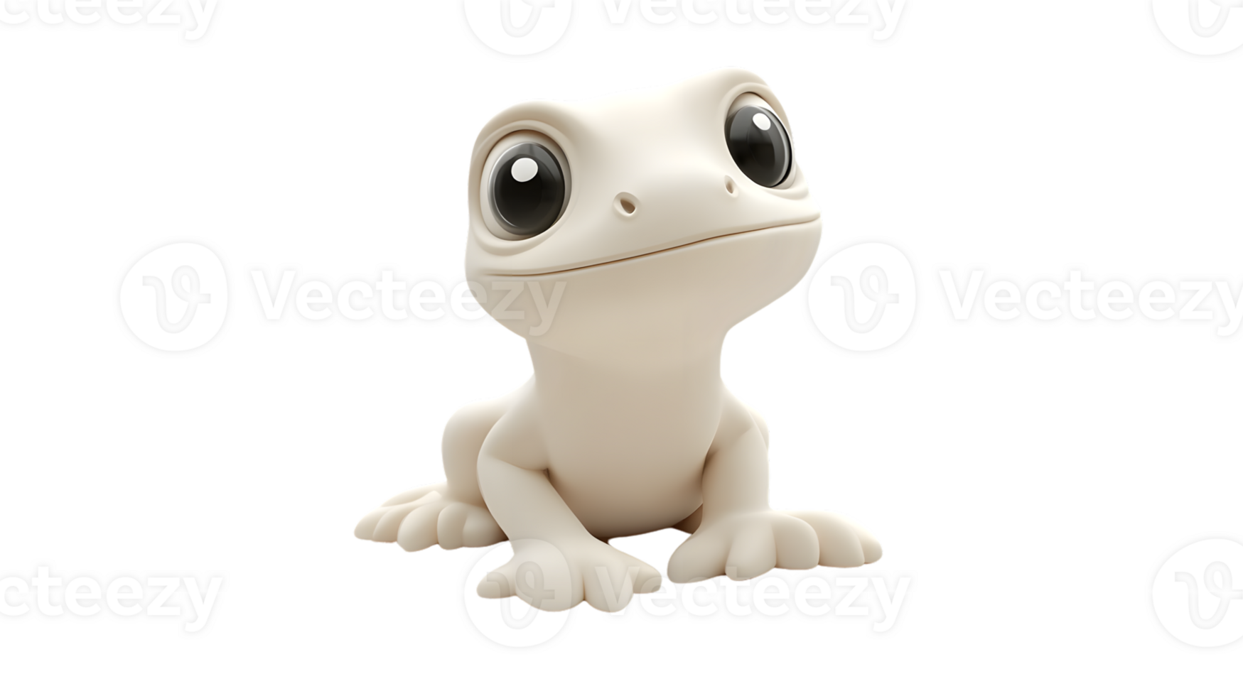 A charming white amphibian with large expressive eyes ideal for creative designs and storytell png