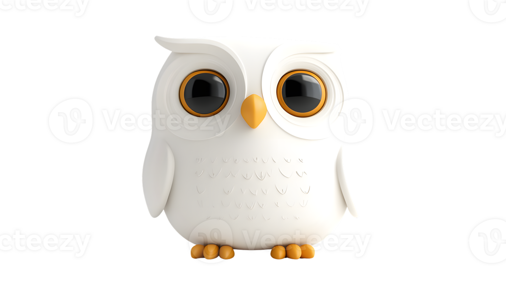 A charming white owl with large eyes and a friendly expression perfect for educational materia png