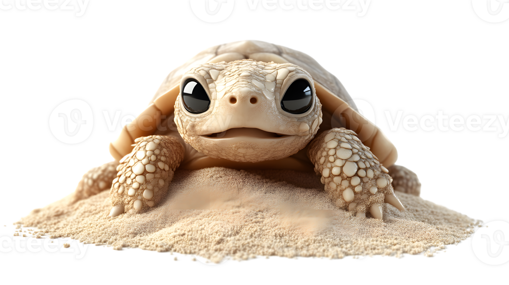 A charming turtle nestled in sand perfect for nature and wildlife themes png