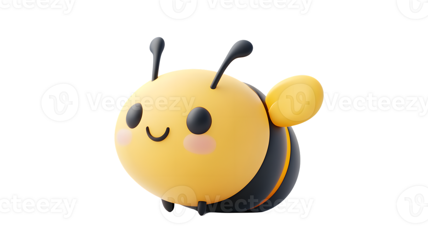 A cute cartoon bee with a cheerful expression perfect for childrens content and educational m png