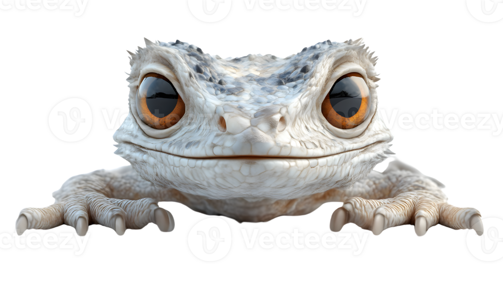 A detailed and lifelike depiction of a reptile with striking orange eyes perfect for nature en png