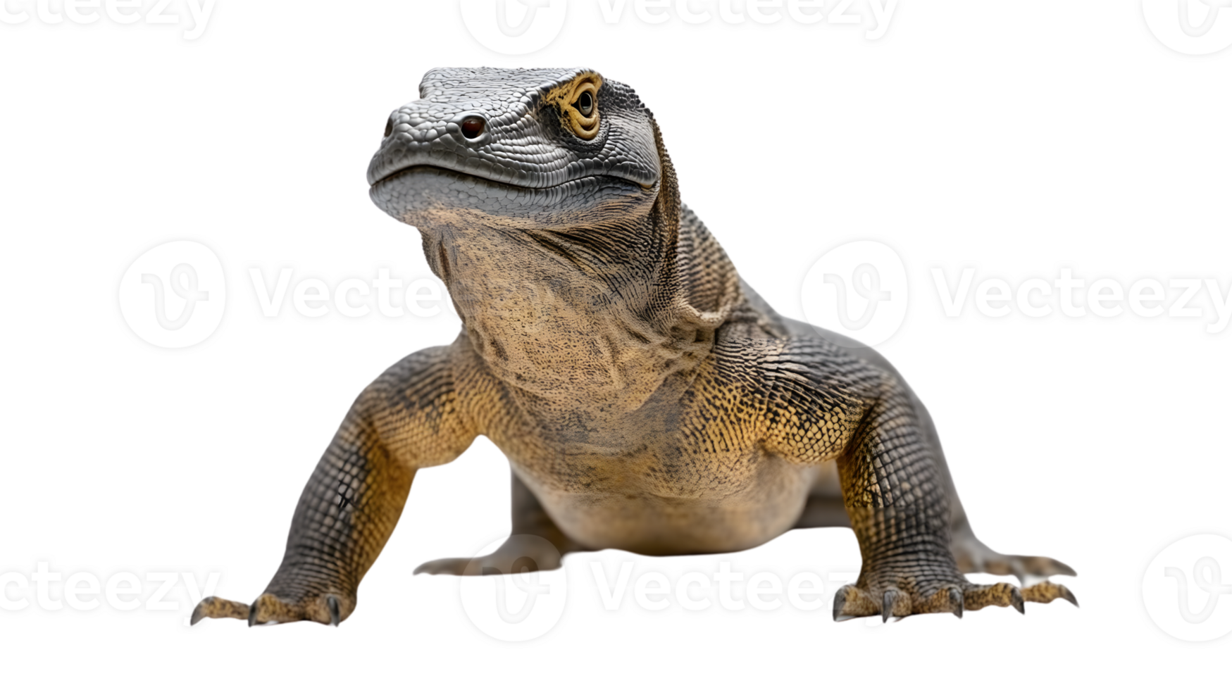 A large reptile with textured scales and a powerful stance ideal for wildlife nature and pre png