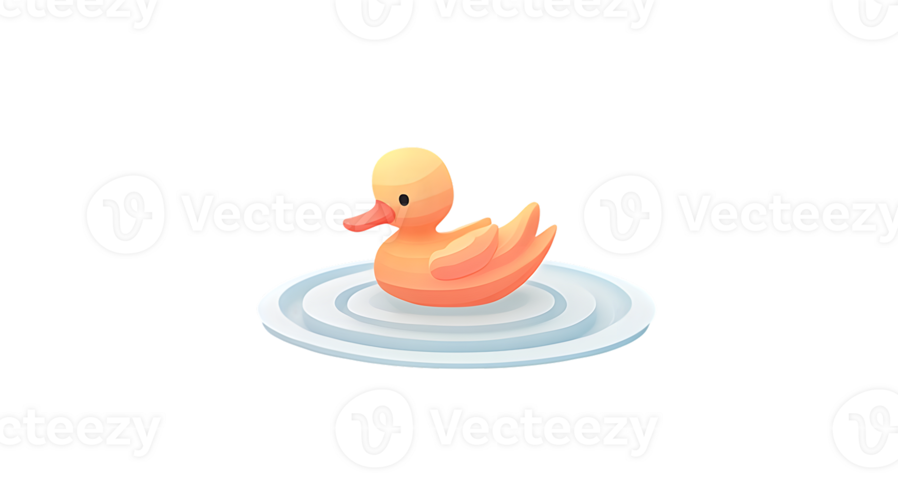 A playful rubber duck floating on water ripples perfect for fun and whimsical designs png