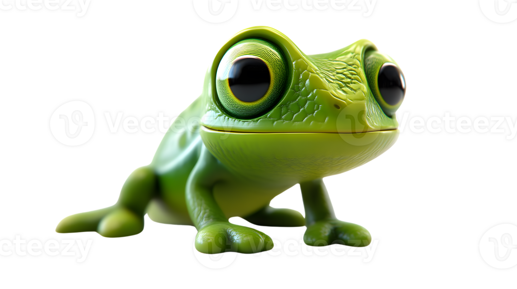 A vibrant green frog with large expressive eyes perfect for nature wildlife and educational png