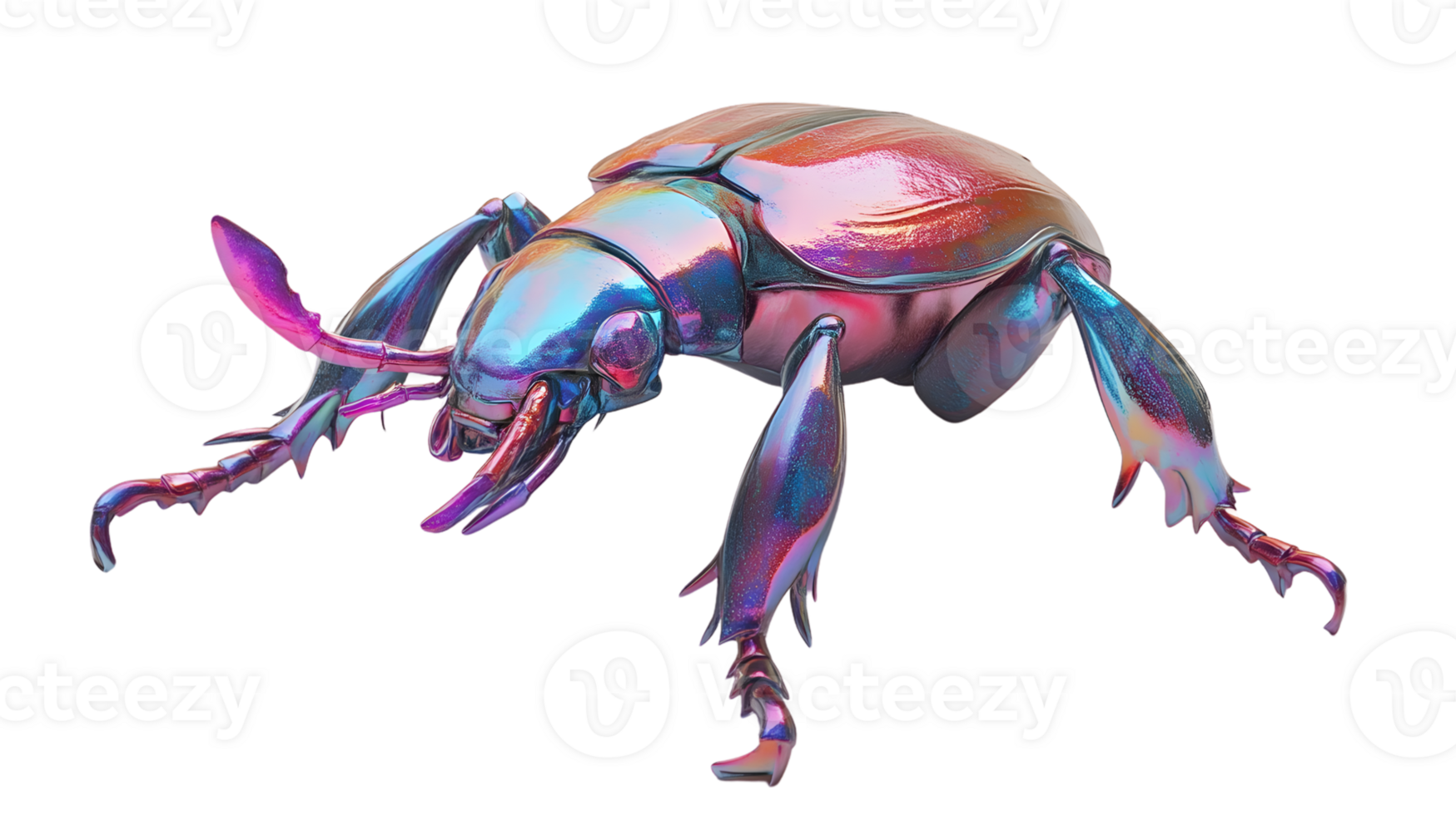 A vibrant iridescent beetle with metallic sheen perfect for nature and science themes png