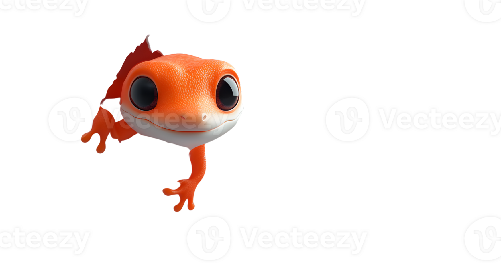 A vibrant orange amphibian with large expressive eyes perfect for educational content childre png