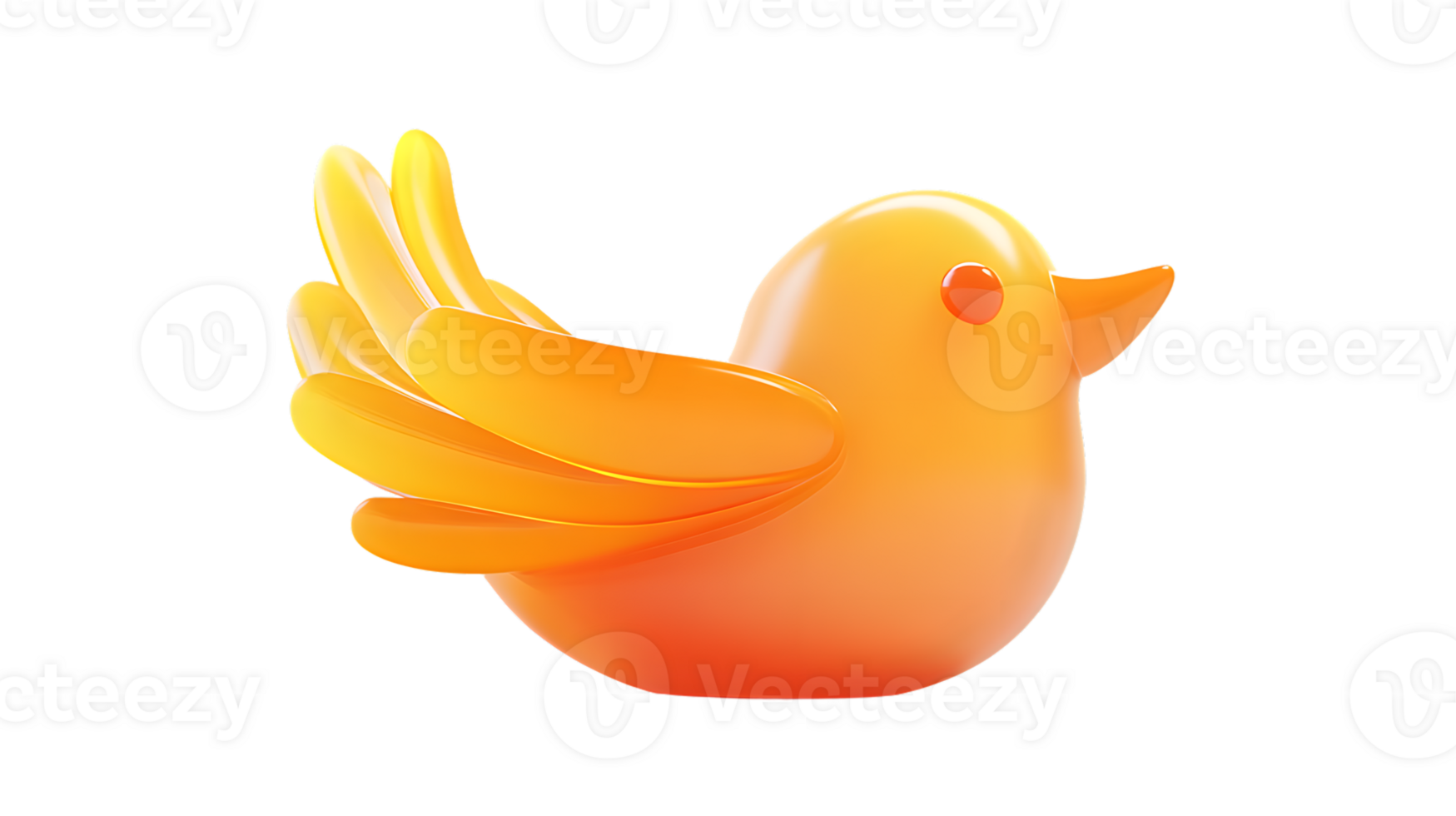 A vibrant orange bird with a playful design perfect for creative and fun projects png