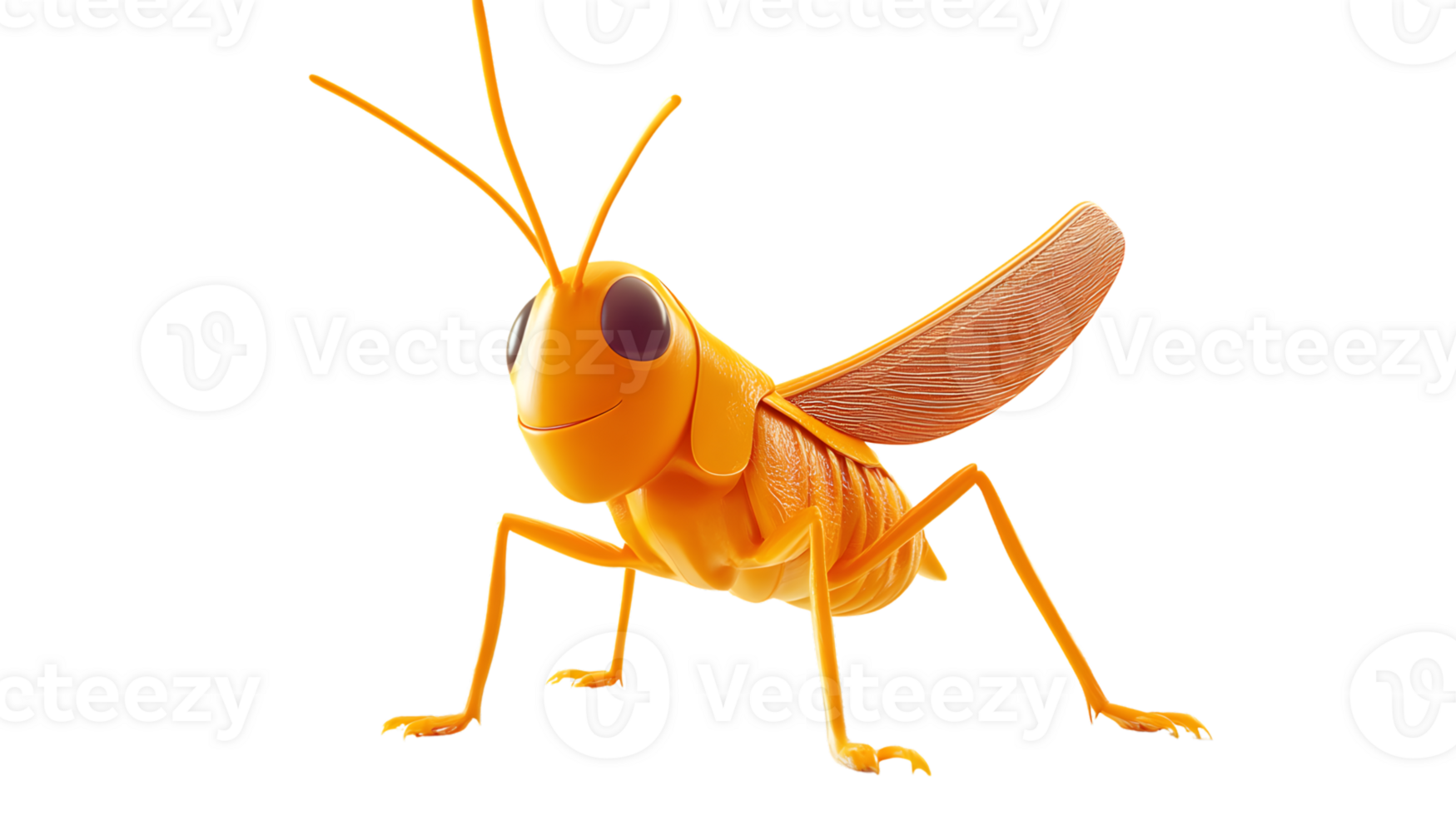 A vibrant orange insect with detailed wings and antennae ideal for nature education and desi png