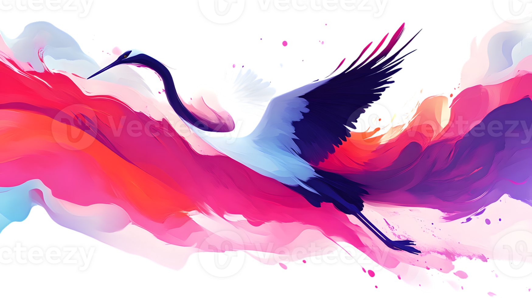Abstract Bird in Flight Colorful Paint Splatter Background png