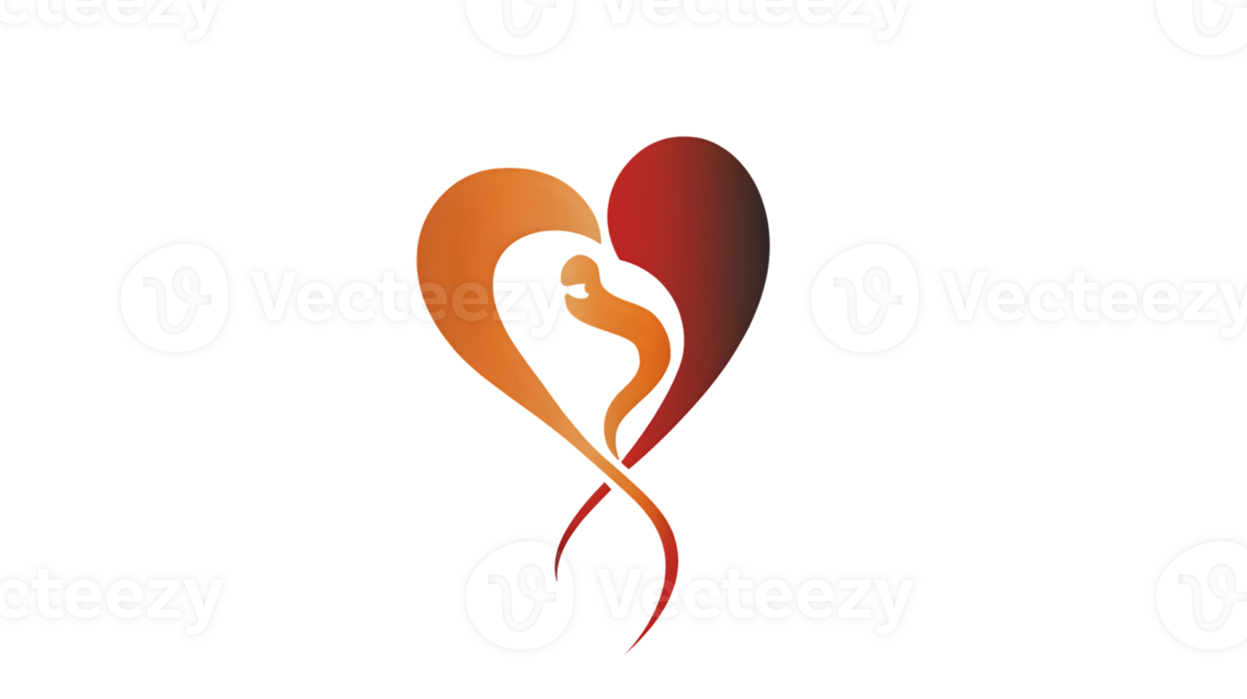 Abstract Heart Embrace A Symbol of Love and Unity in Warm Tones png