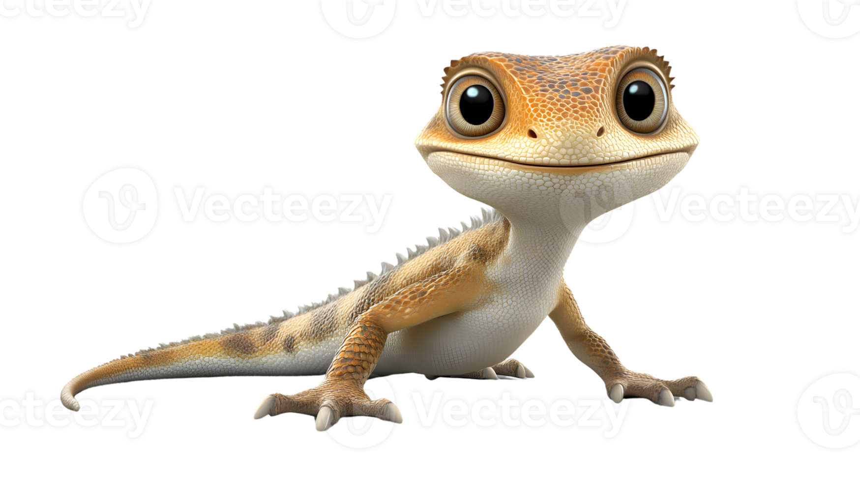 Charming Animated Lizard with Expressive Eyes and Detailed Texture Perfect for Wildlife Natur png