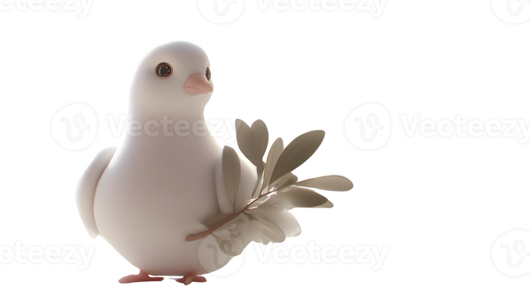 Charming White Bird Holding a Delicate Flower Ideal for Nature and Peace Themes png