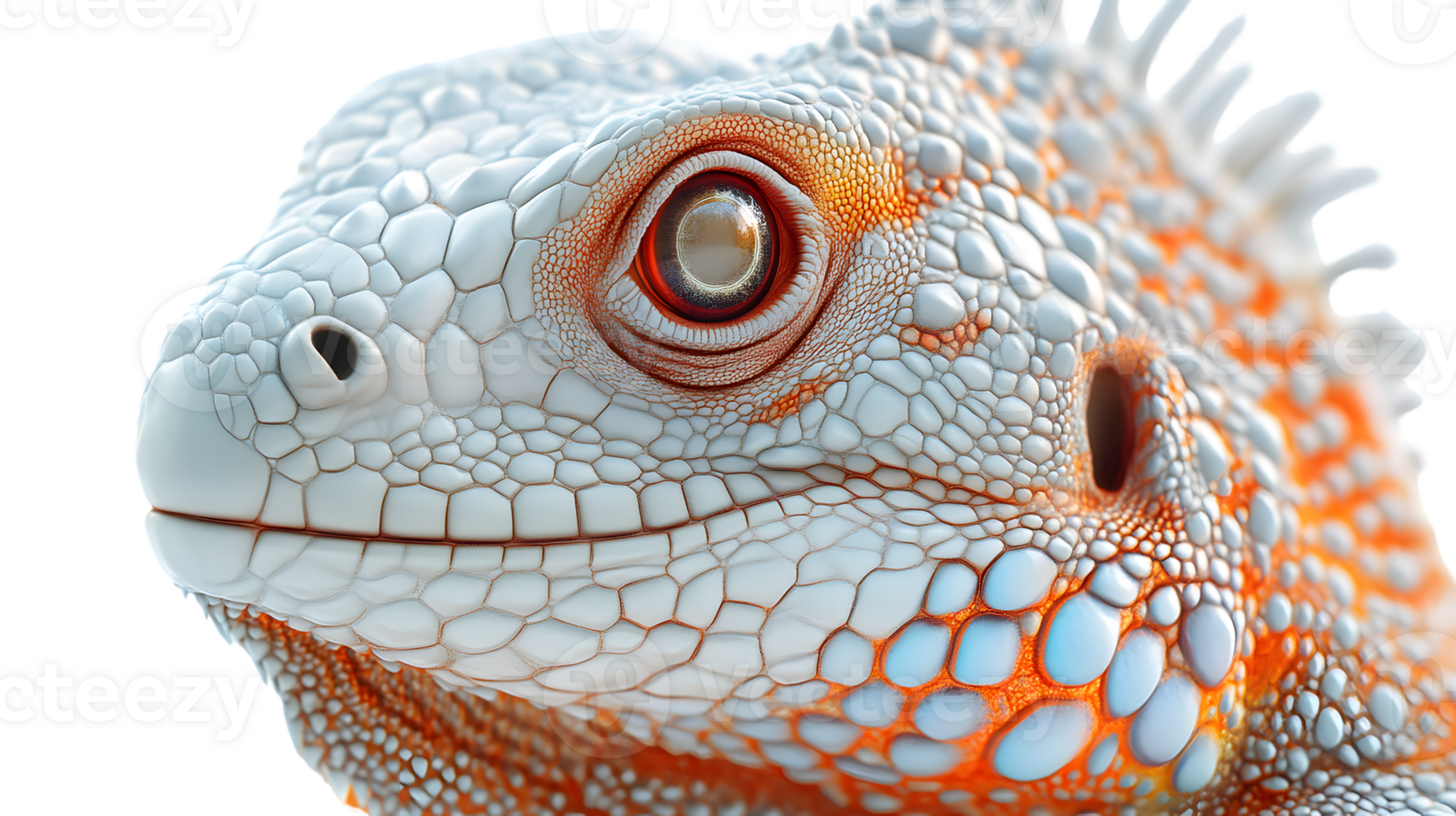 Closeup of a reptiles eye and textured skin vibrant colors detailed texture exotic animal png