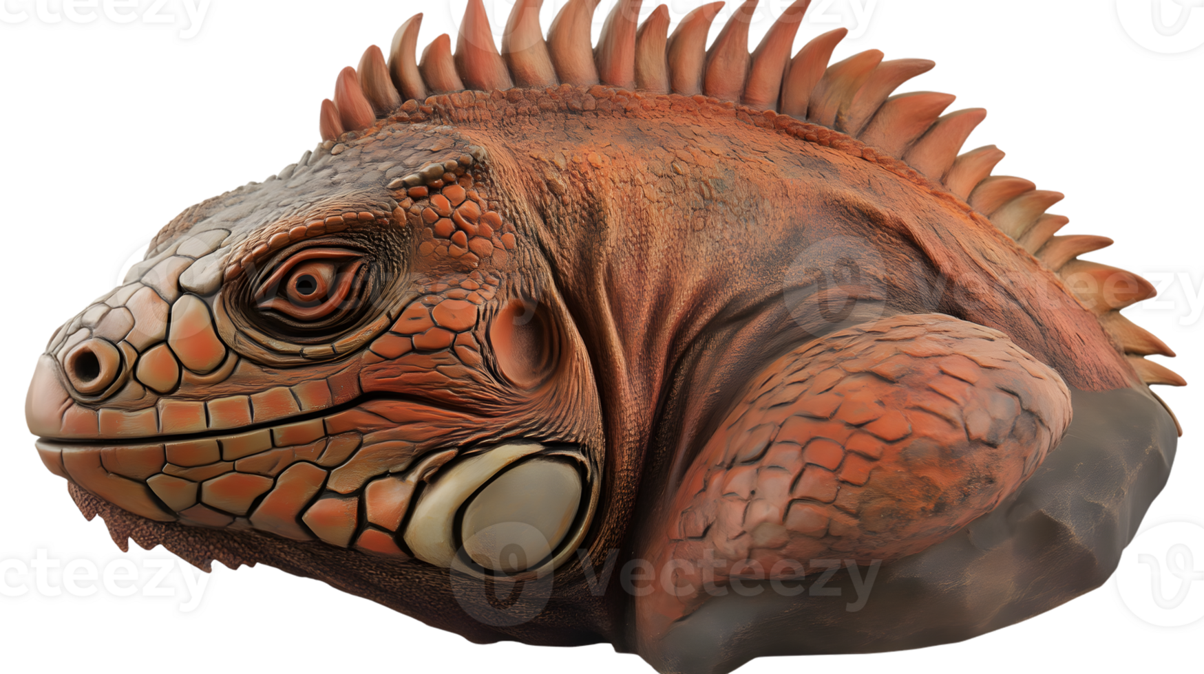 Closeup of a Reptilian Creatures Head 3D Render Detailed Texture png