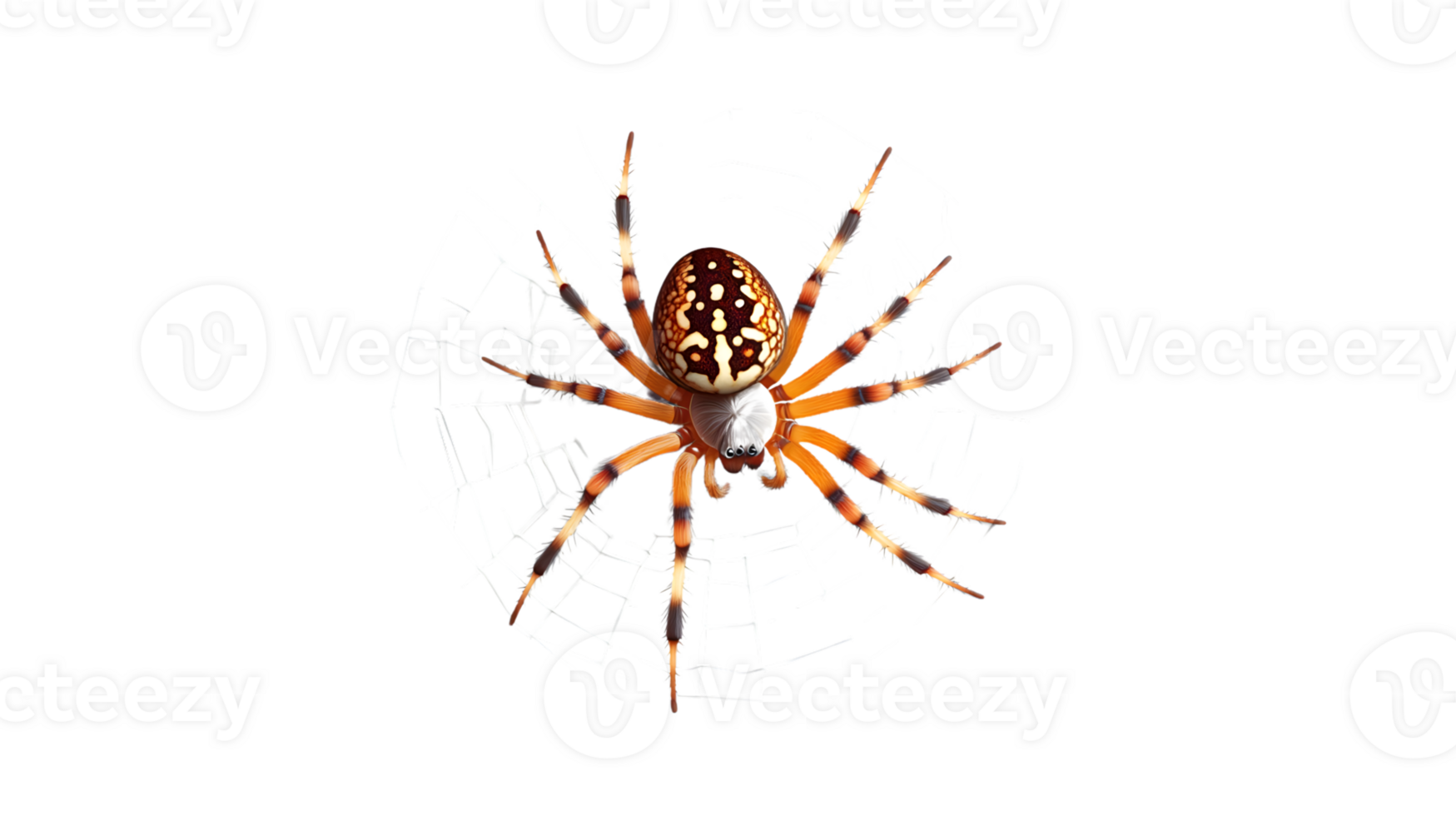 Closeup of a spider on its web intricate details arachnid insect nature wildlife creepy png