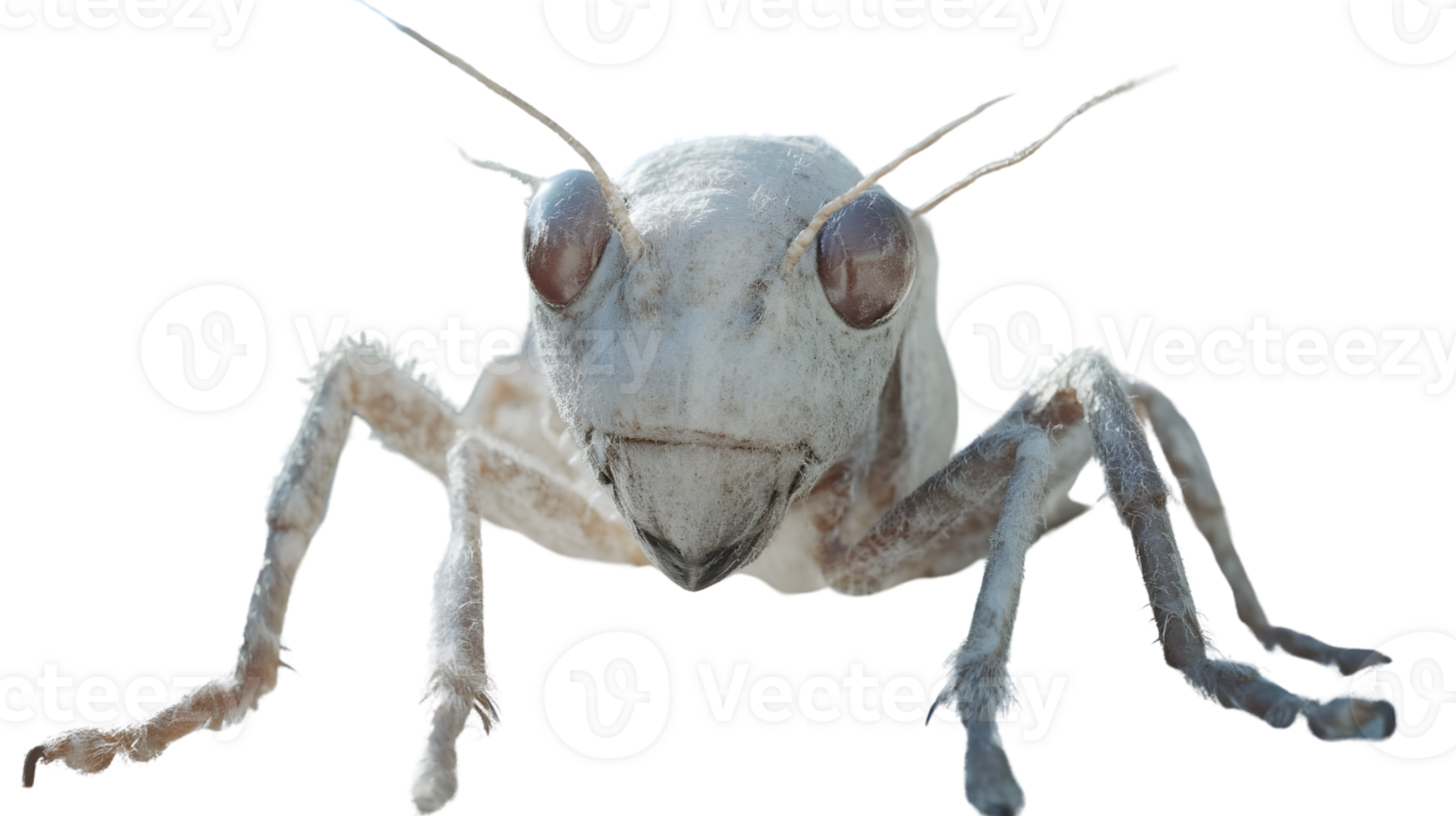 CloseUp of a White Insect with Detailed Features and Antennae Ideal for Scientific Education png