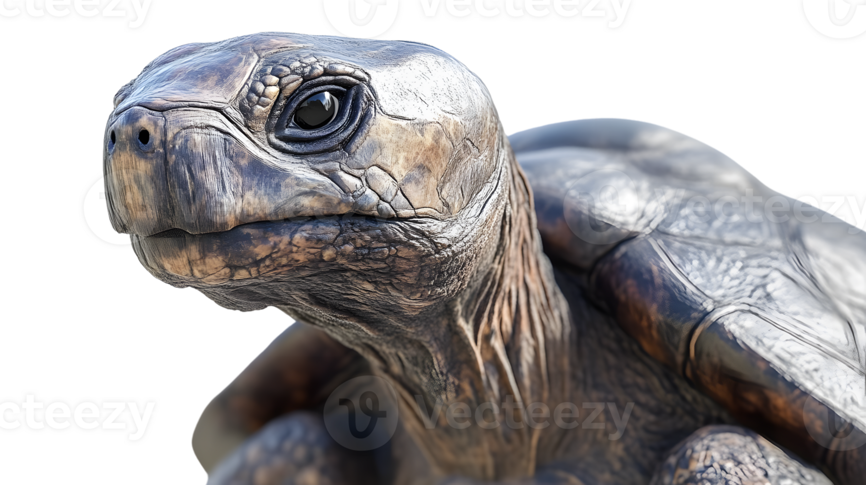 Closeup portrait of a tortoise detailed texture wildlife photography png
