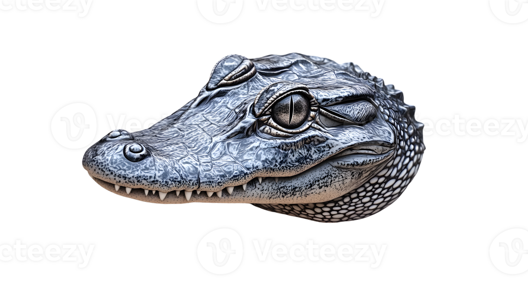 Detailed Illustration of a Reptile Head with Intricate Scales and Sharp Teeth Perfect for Wild png
