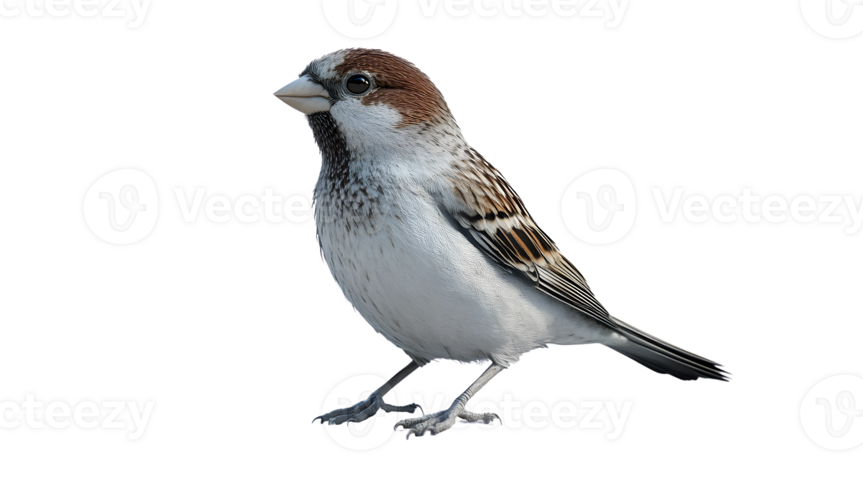 Detailed Illustration of a Small Bird with Intricate Feather Patterns and Naturalistic Pose for png
