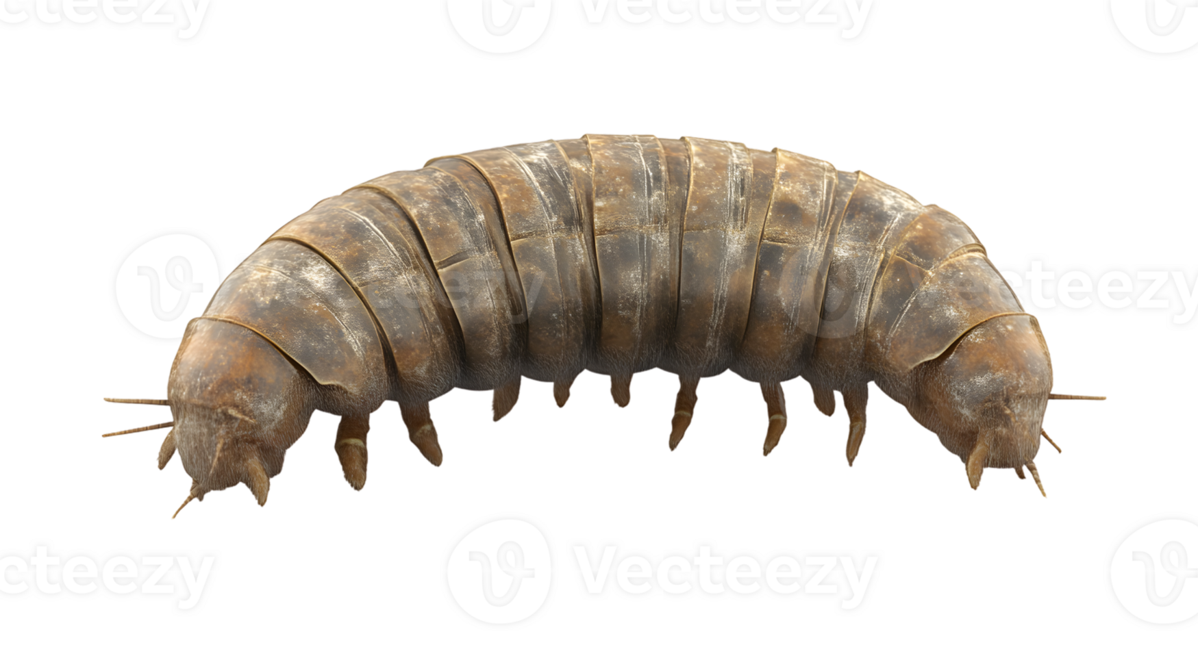 Detailed View of a Segmental Arthropod with Visible Appendages and Textured Exoskeleton for Edu png