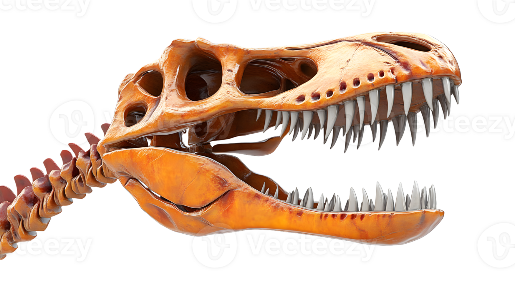 Dinosaur Skull Prehistoric Fossil 3D Render Ancient Reptile Paleontology Extinct Animal png