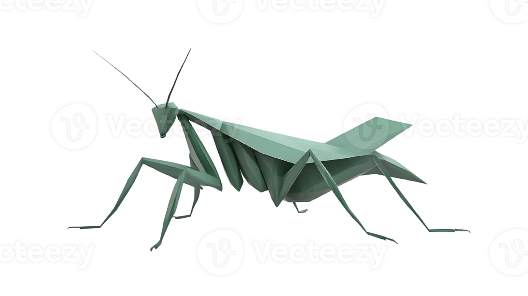 Geometric Insect Design Abstract Polygonal Representation of a Praying Mantis with Angular Lin png