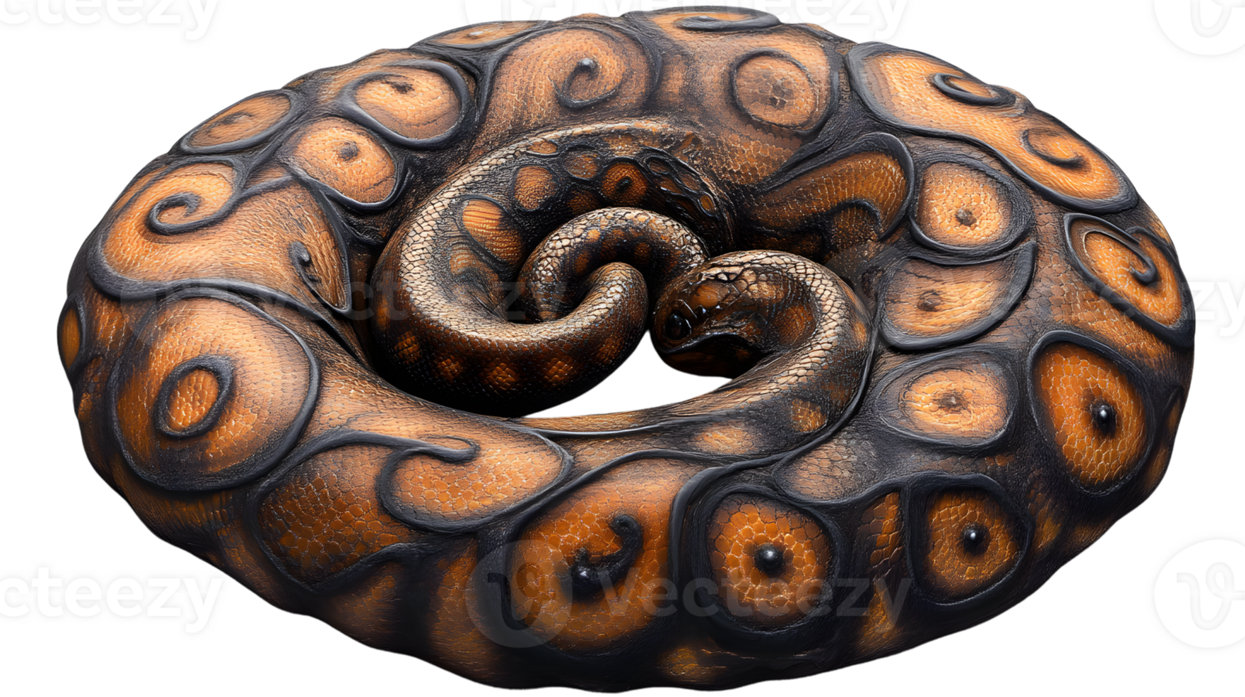 Intricate Snake Skin Pattern Coiled Reptile Closeup Texture png