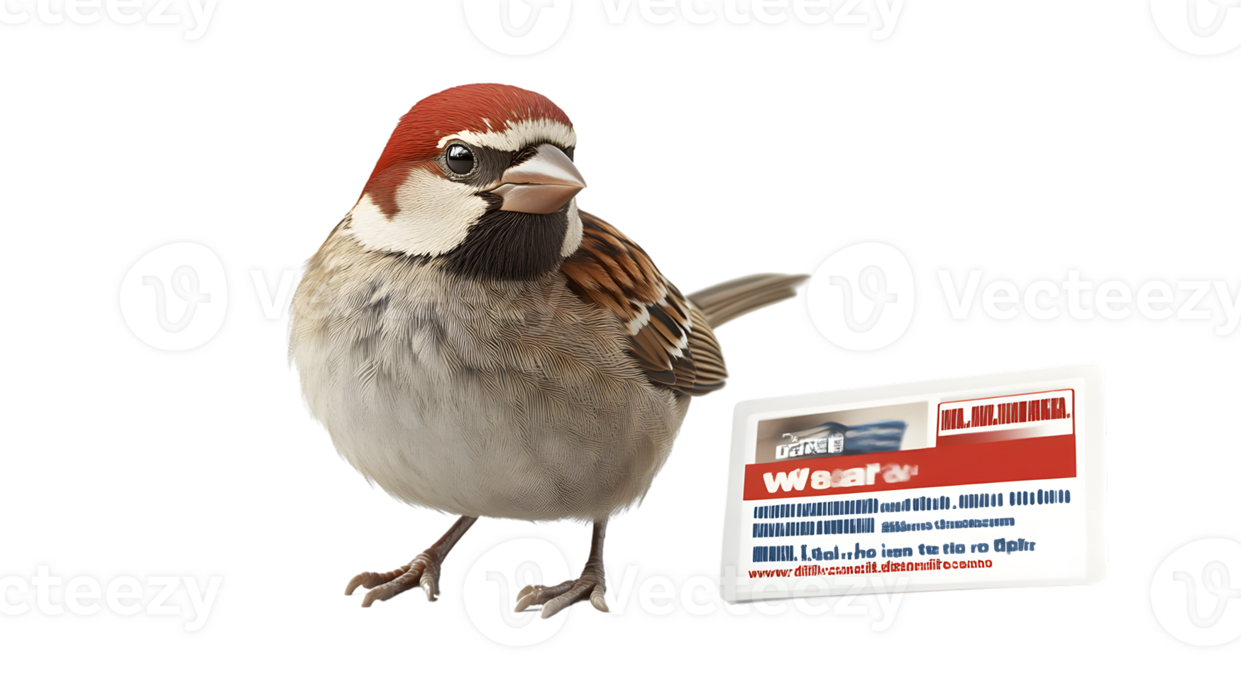 Small Bird with Identification Card Wildlife Photography Nature CloseUp png