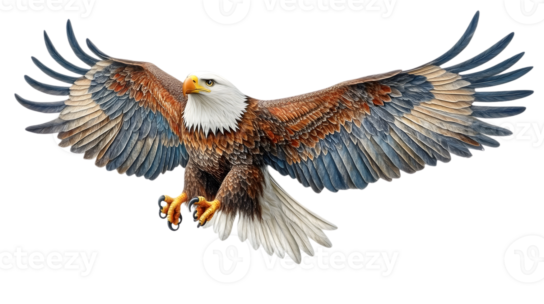 Soaring Eagle with Spread Wings A Majestic Display of Power and Freedom in Flight png