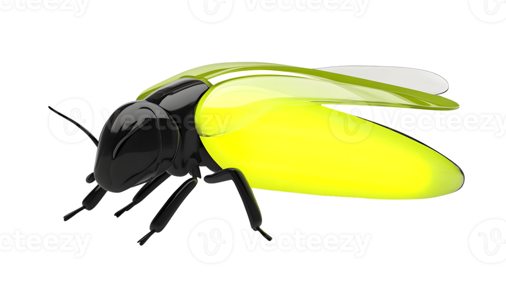 Stylized Insect with Vibrant Yellow and Black Design Perfect for Nature and Artistic Projects png