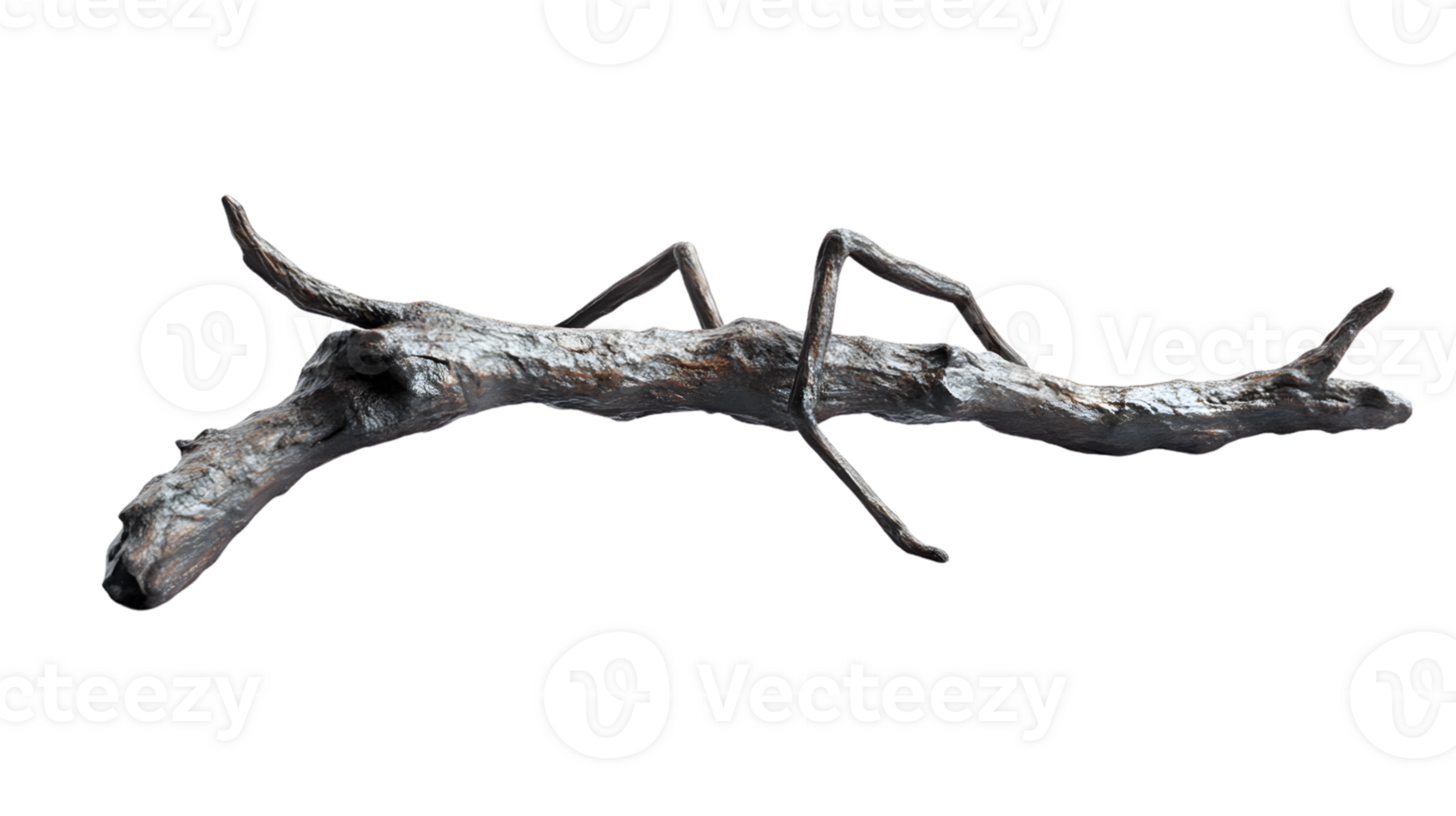 Twisted Branch with Intricate Knots and Textured Bark for Nature Art and Design Projects png