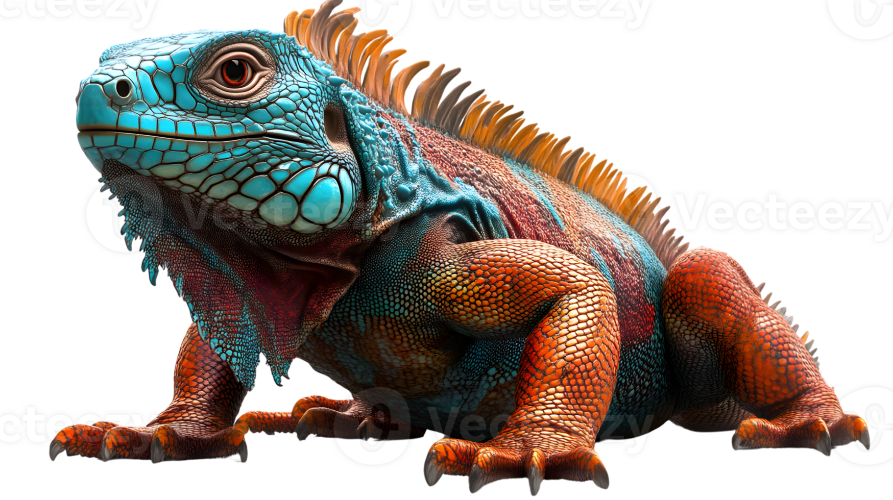 Vibrant Colorful Lizard Reptile Exotic Animal Wildlife Photography Closeup Detailed Textu png
