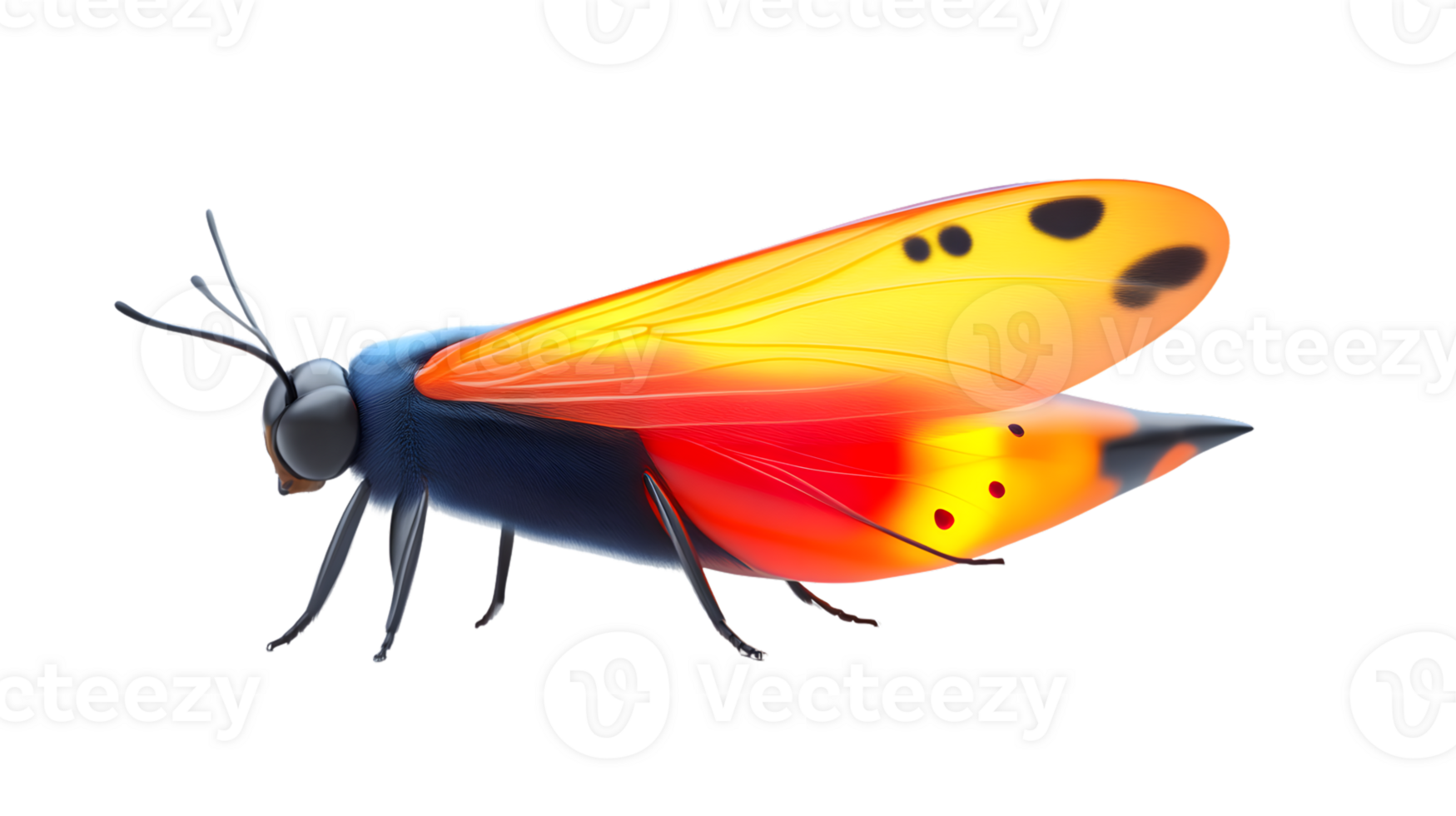 Vibrant Insect with Colorful Wings Perfect for Nature Science and Artistic Projects png