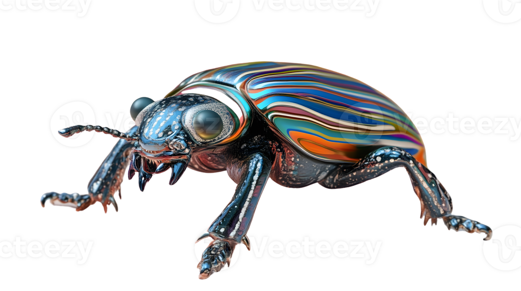 Vibrant Metallic Insect with Iridescent Wings and Detailed Anatomy for Nature and Science Them png