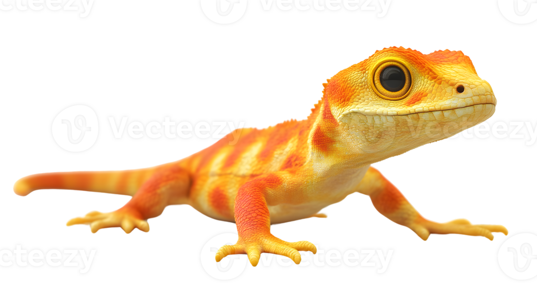 Vibrant Orange and Yellow Reptile with Detailed Scales Perfect for Nature Wildlife and Educa png