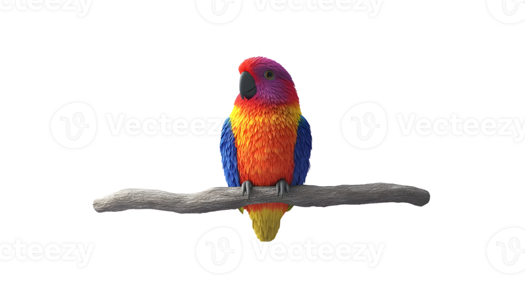 Vibrant Parrot Perched on a Branch Colorful Bird Illustration for Nature and Wildlife The mes png