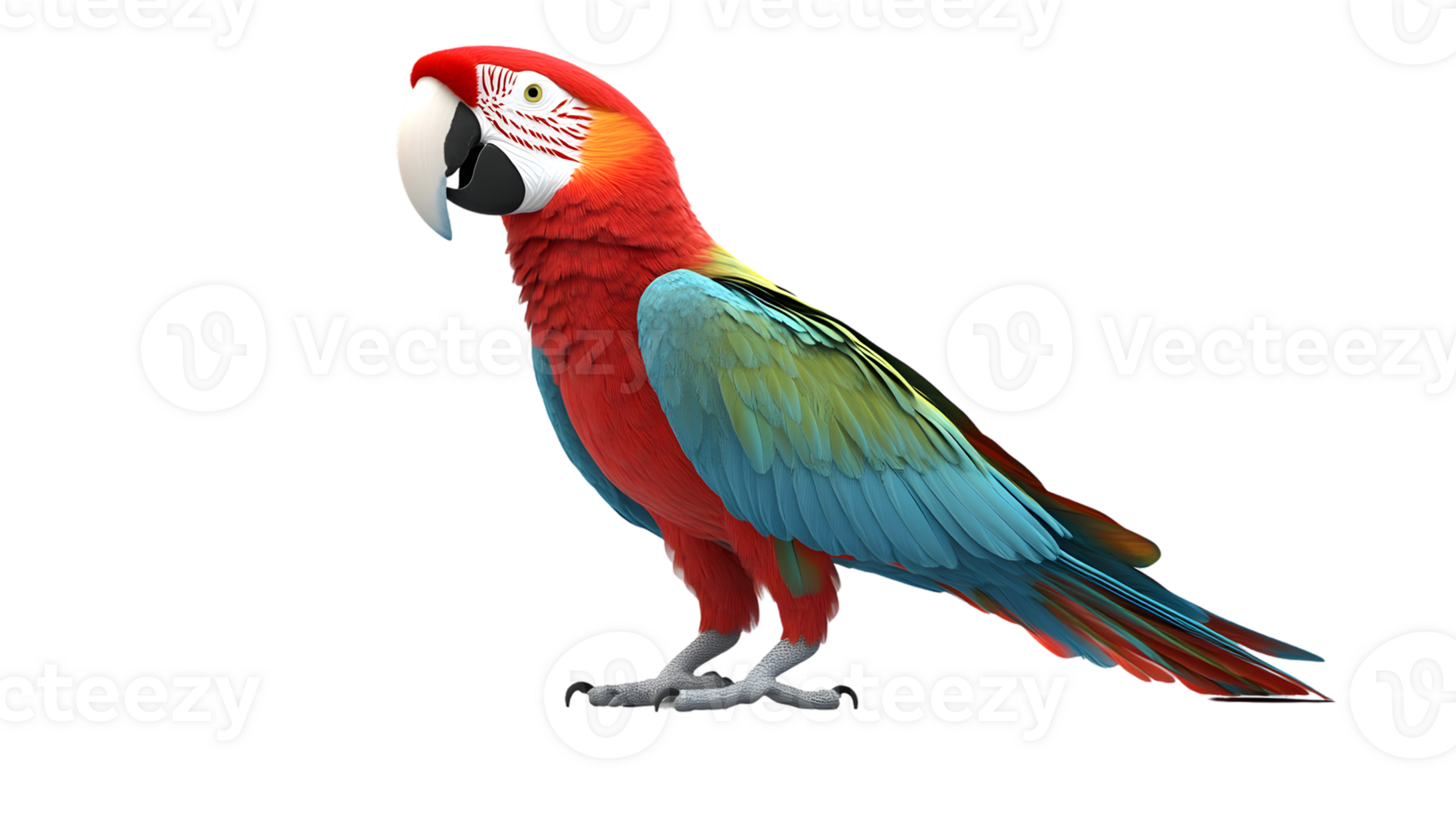 Vibrant Parrot with Detailed Feathers and Expressive Features Perfect for Nature and Wildlife png