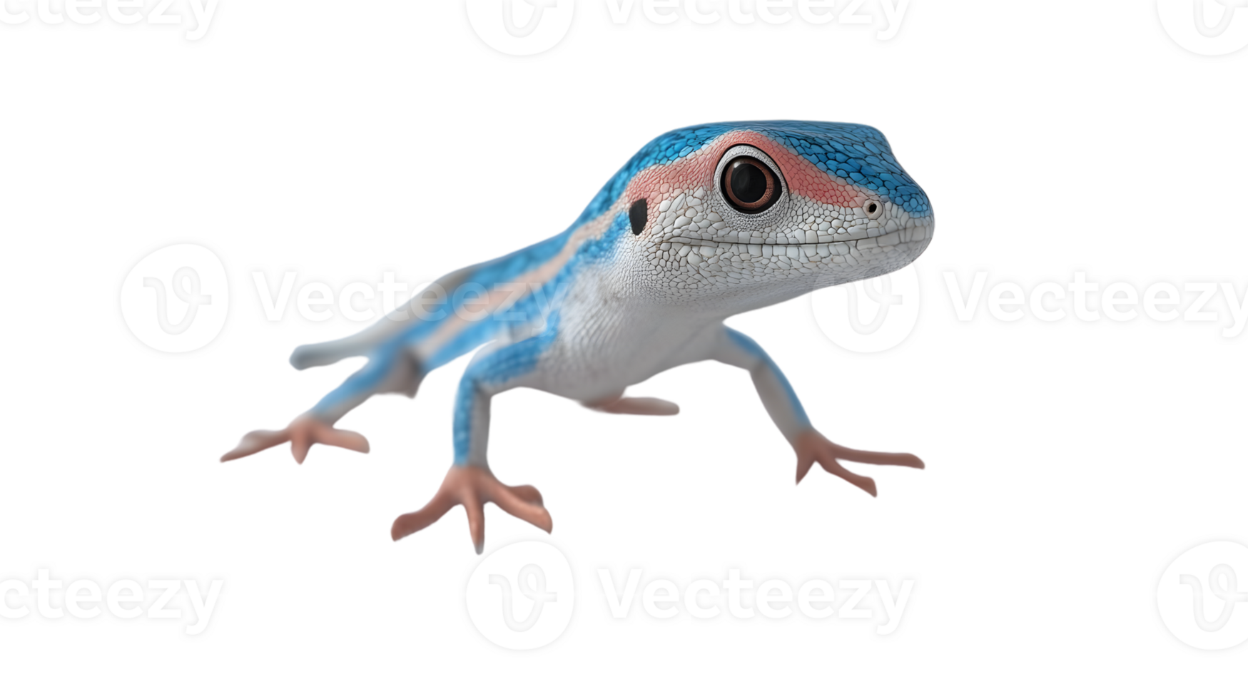 Vividly Colored Lizard with Blue and Pink Patterns Perfect for Nature and Wildlife Themes Hig png