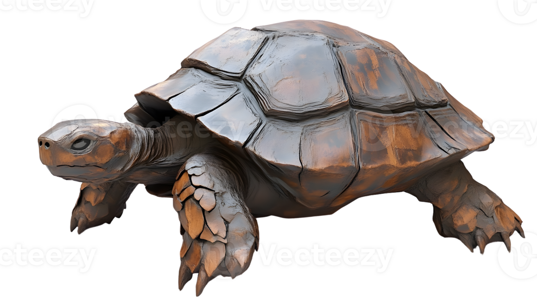 Wooden Tortoise Sculpture Detailed Carving Reptile Art Nature Decor png