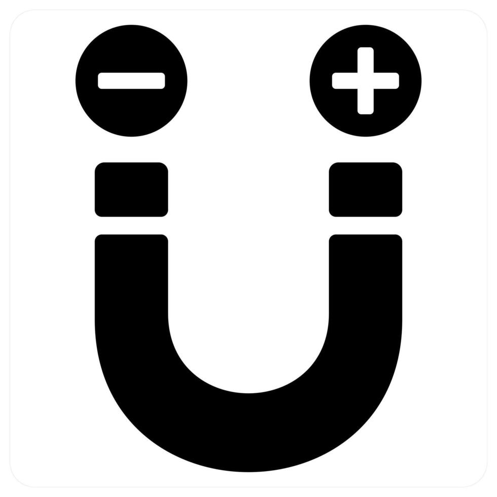 Magnet icon concept in black color vector