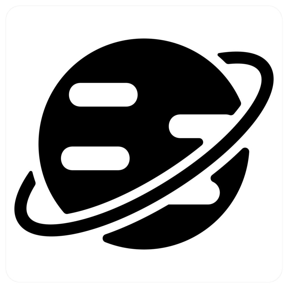 Planet icon concept in black color vector