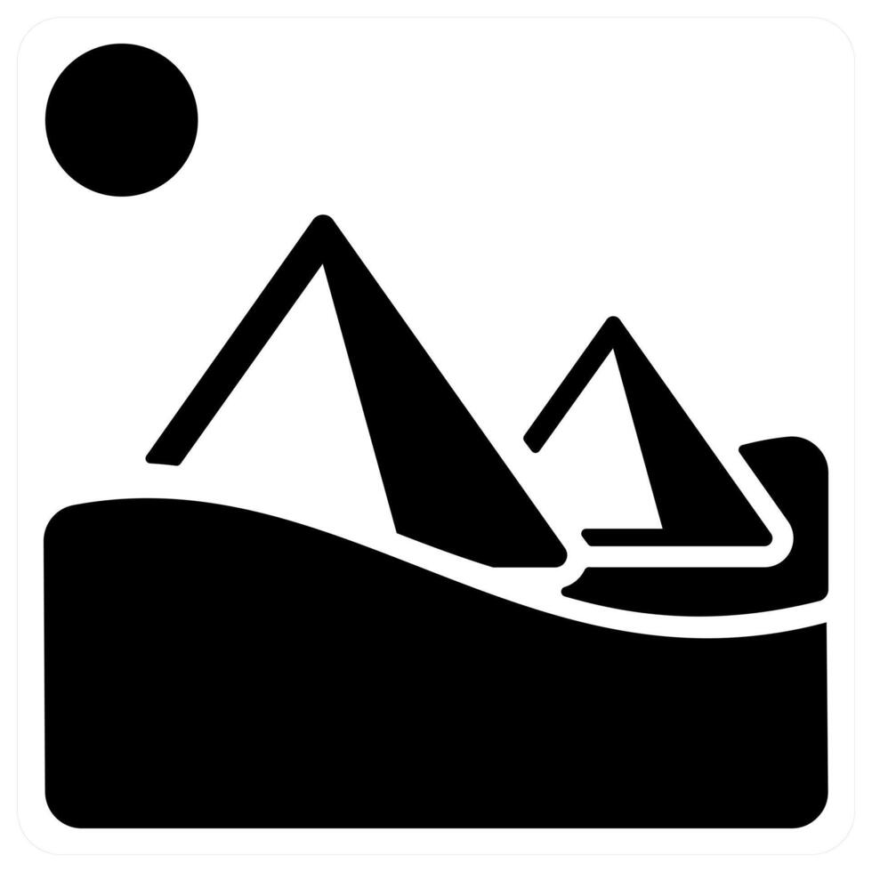 Mountains icon concept in black color vector