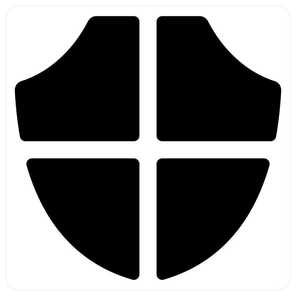 Security and shield in black color vector