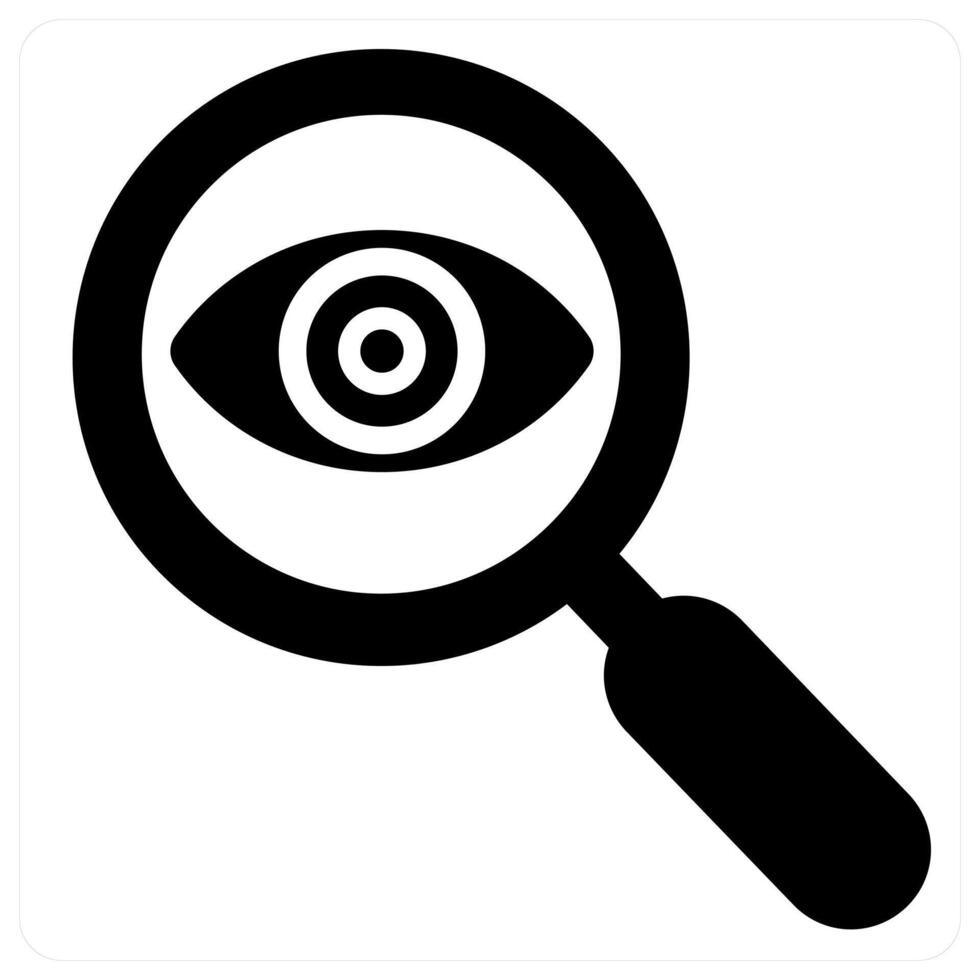 Search and view icon concept in black color vector