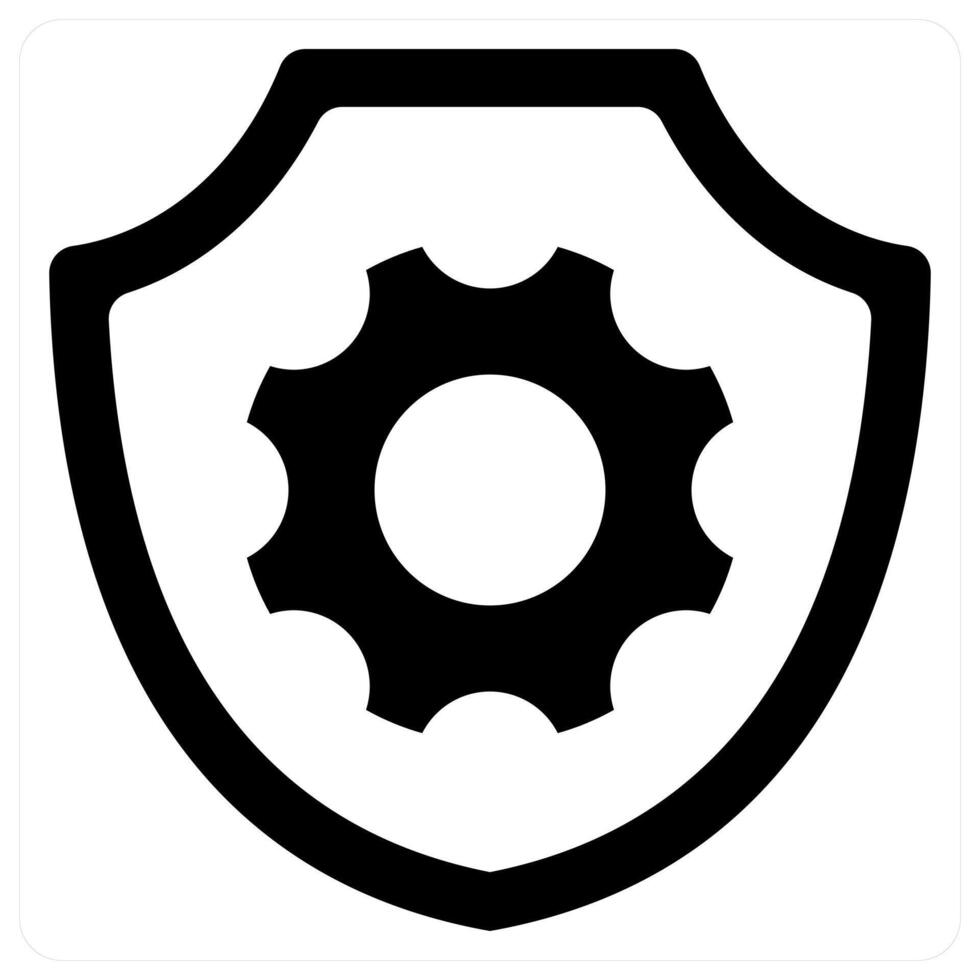 Shield and security concept in black color vector